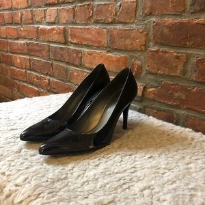 Stuart Weitzman black patent high heel pumps